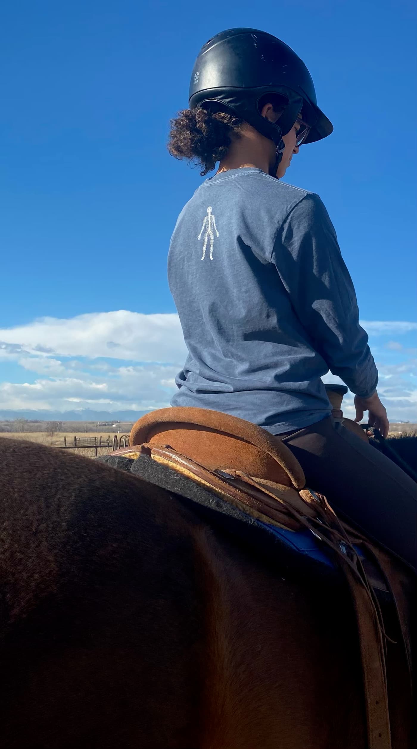 Real human, Lucie, horsin' around in Platteville, CO