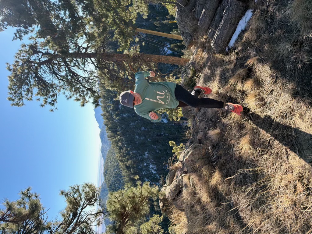 Jean trail running in Colorado